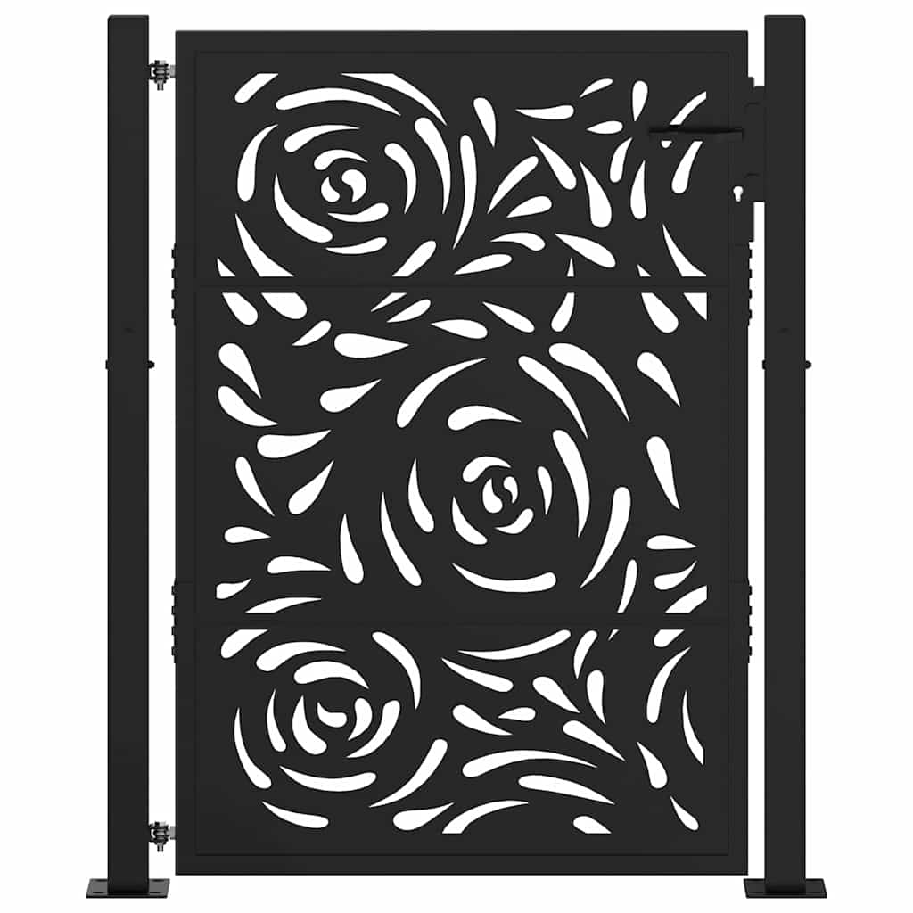 Puerta vidaxxl con diseño de llama 100x125 cm acero negro