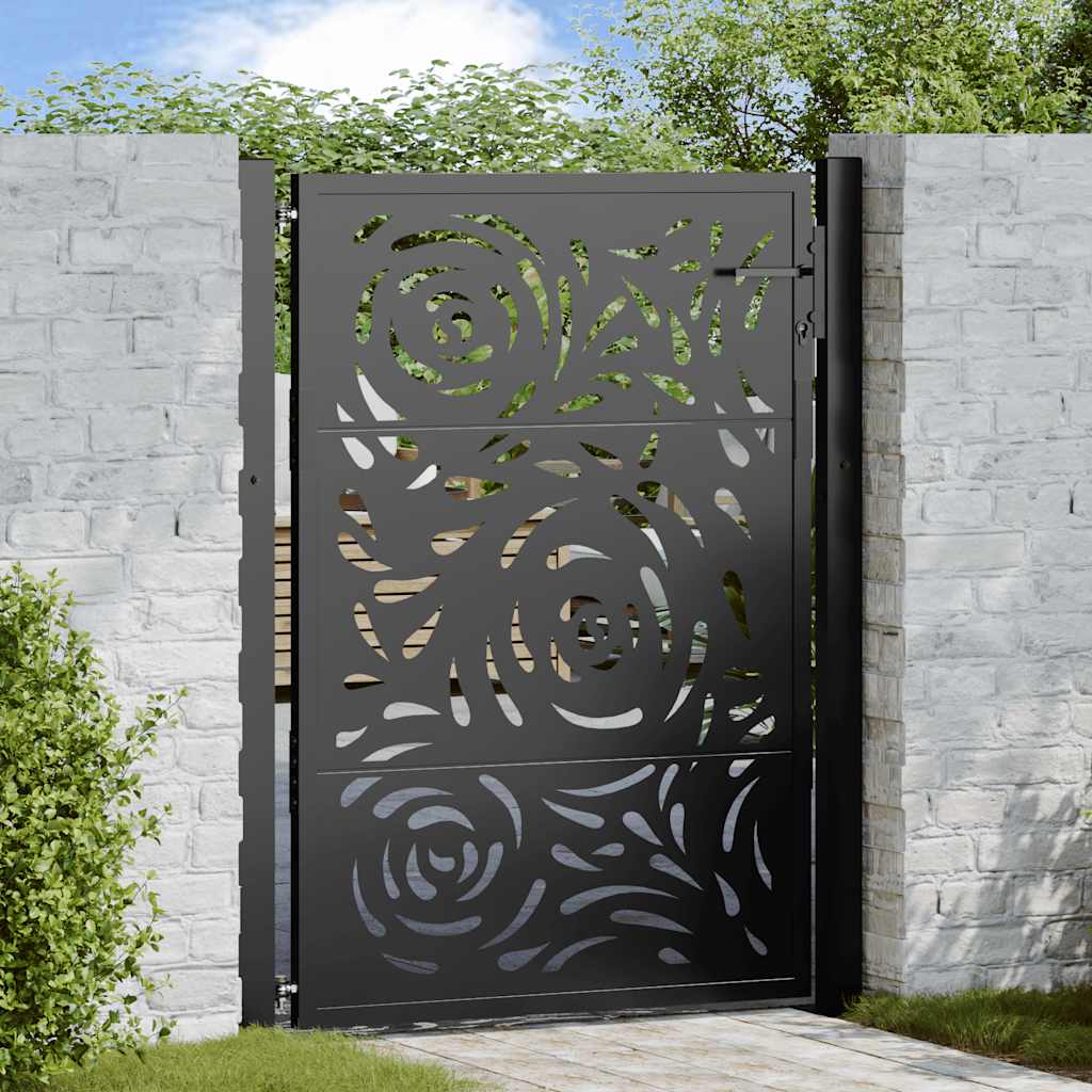 Puerta vidaxxl con diseño de llama 100x125 cm acero negro