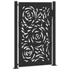 Vidaxl poort met vlamontwerp 100x150 cm staal zwart