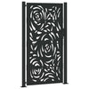 Vidaxl poort met vlamontwerp 100x175 cm staal zwart