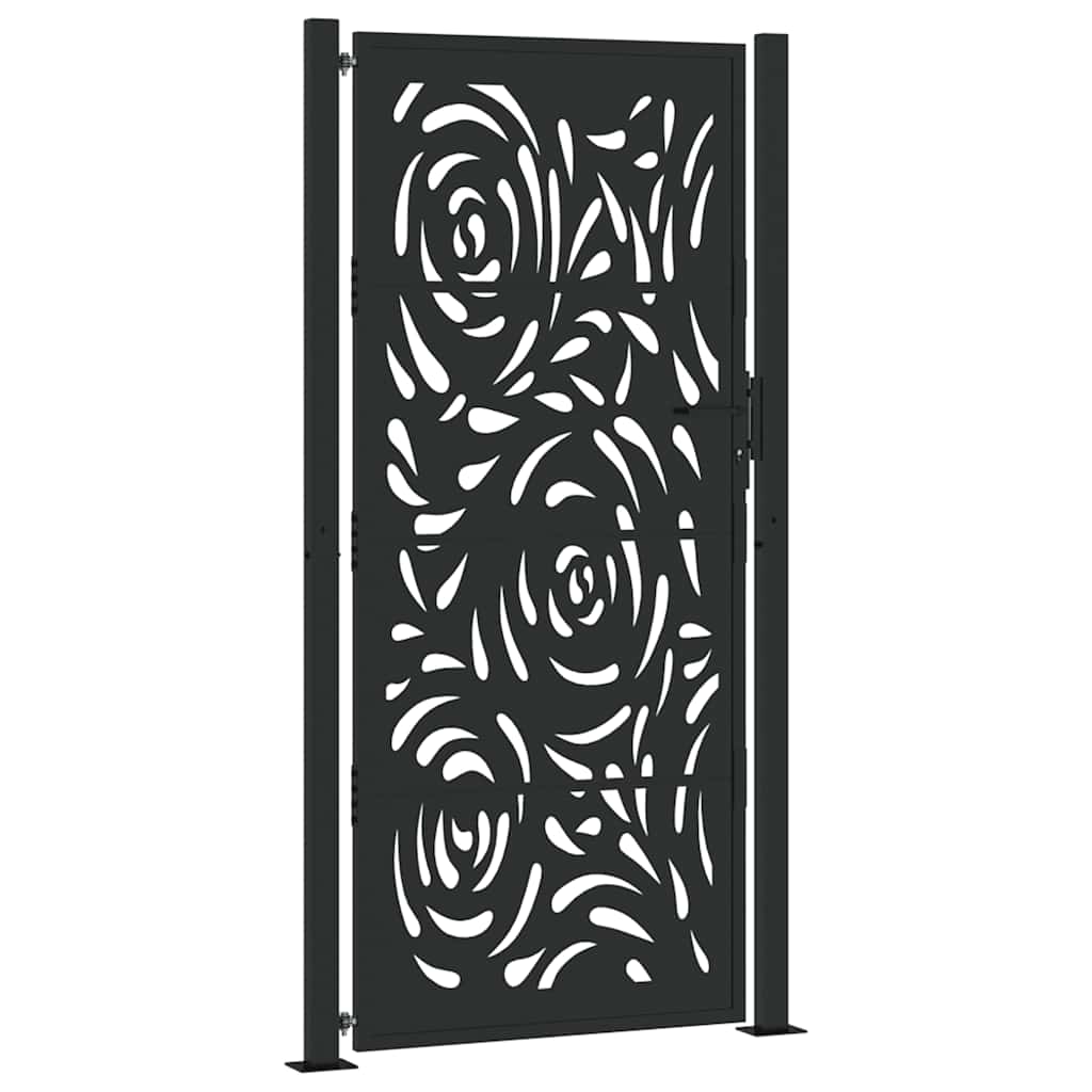 Puerta vidaxxl con diseño de llama 100x200 cm acero negro
