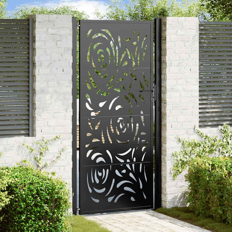 Puerta vidaxxl con diseño de llama 100x200 cm acero negro
