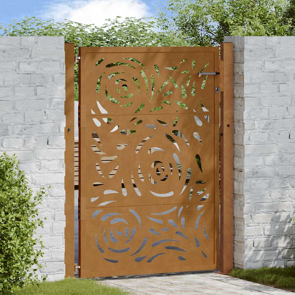 Puerta vidaxxl con diseño de llama 100x150 cm acero resistente a la intemperie
