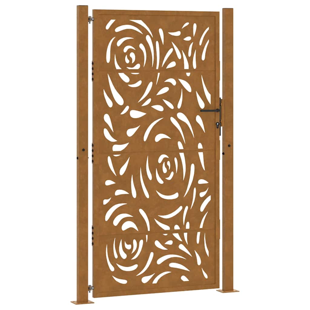 Cancello Vidaxxl con design a fiamma 100x200 cm in acciaio resistente alle intemperie