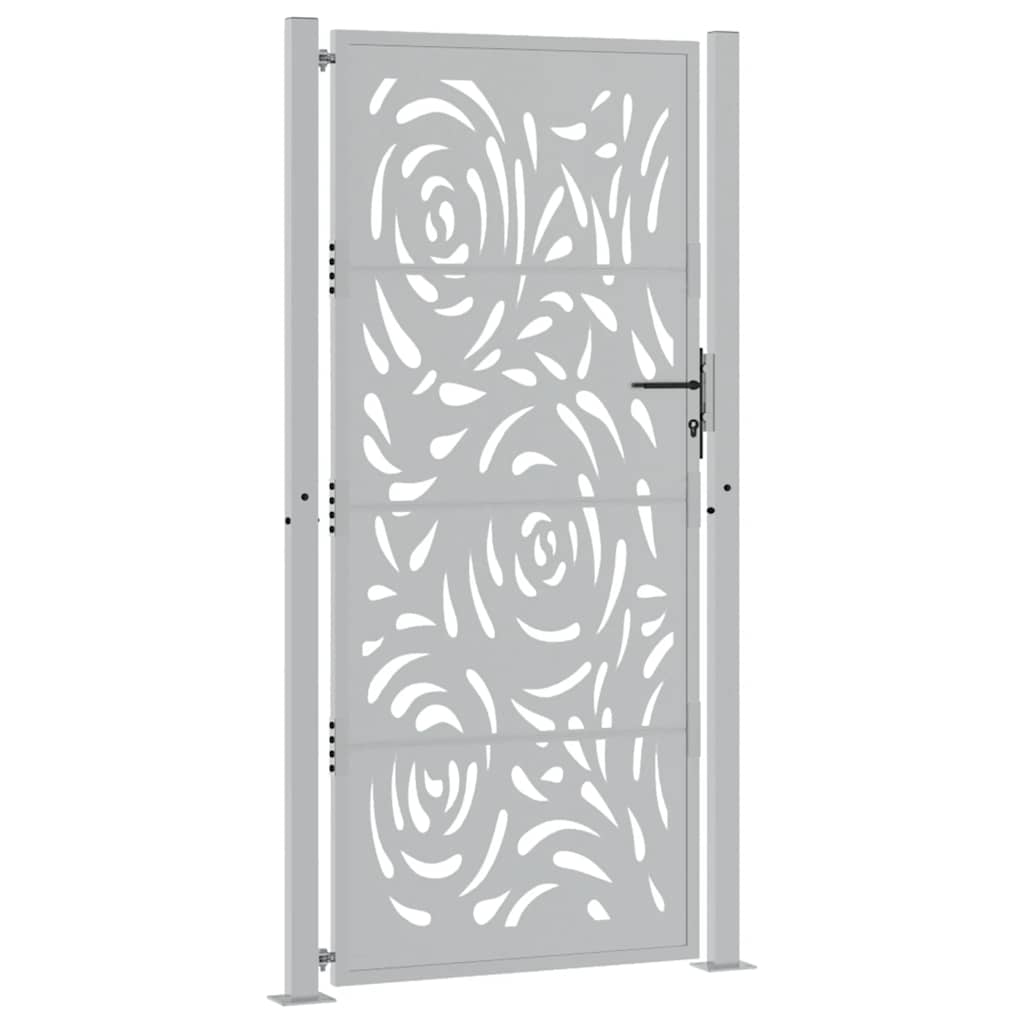 Cancello Vidaxxl con design a fiamma 100x200 cm in acciaio resistente alle intemperie