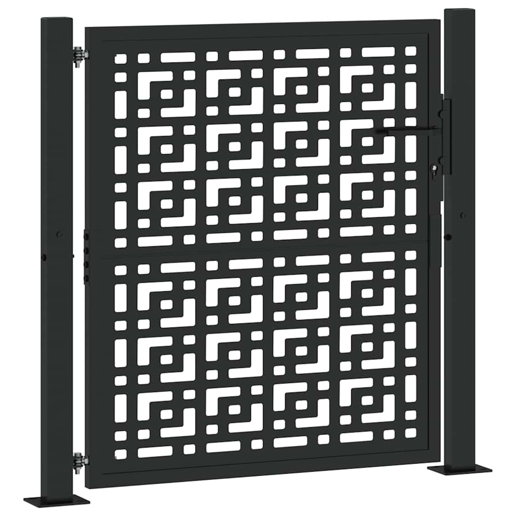 Cancello Vidaxxl con design a croce 100x100 cm in acciaio nero