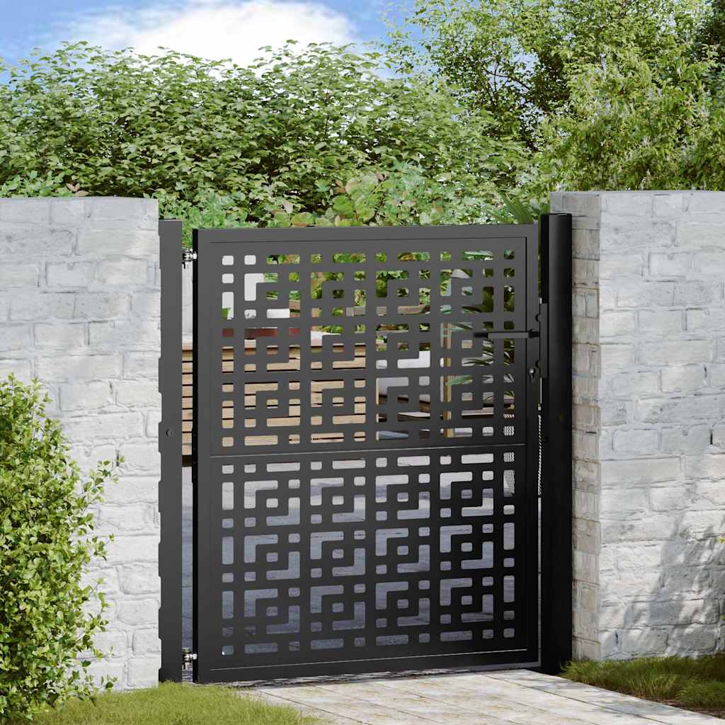 Cancello Vidaxxl con design a croce 100x100 cm in acciaio nero