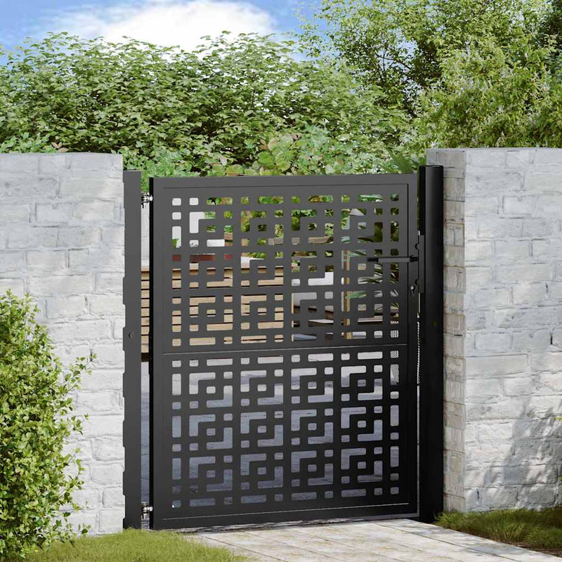 Cancello Vidaxxl con design a croce 100x100 cm in acciaio nero