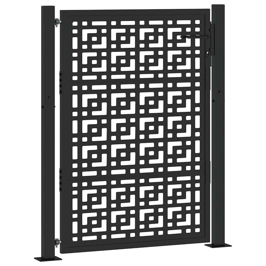 Cancello VidaXL con design a croce 100x125 cm in acciaio nero