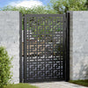 Cancello VidaXL con design a croce 100x125 cm in acciaio nero