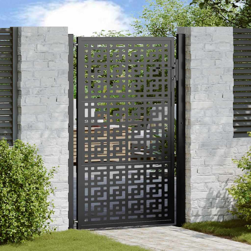 Cancello VidaXL con design a croce 100x150 cm in acciaio nero