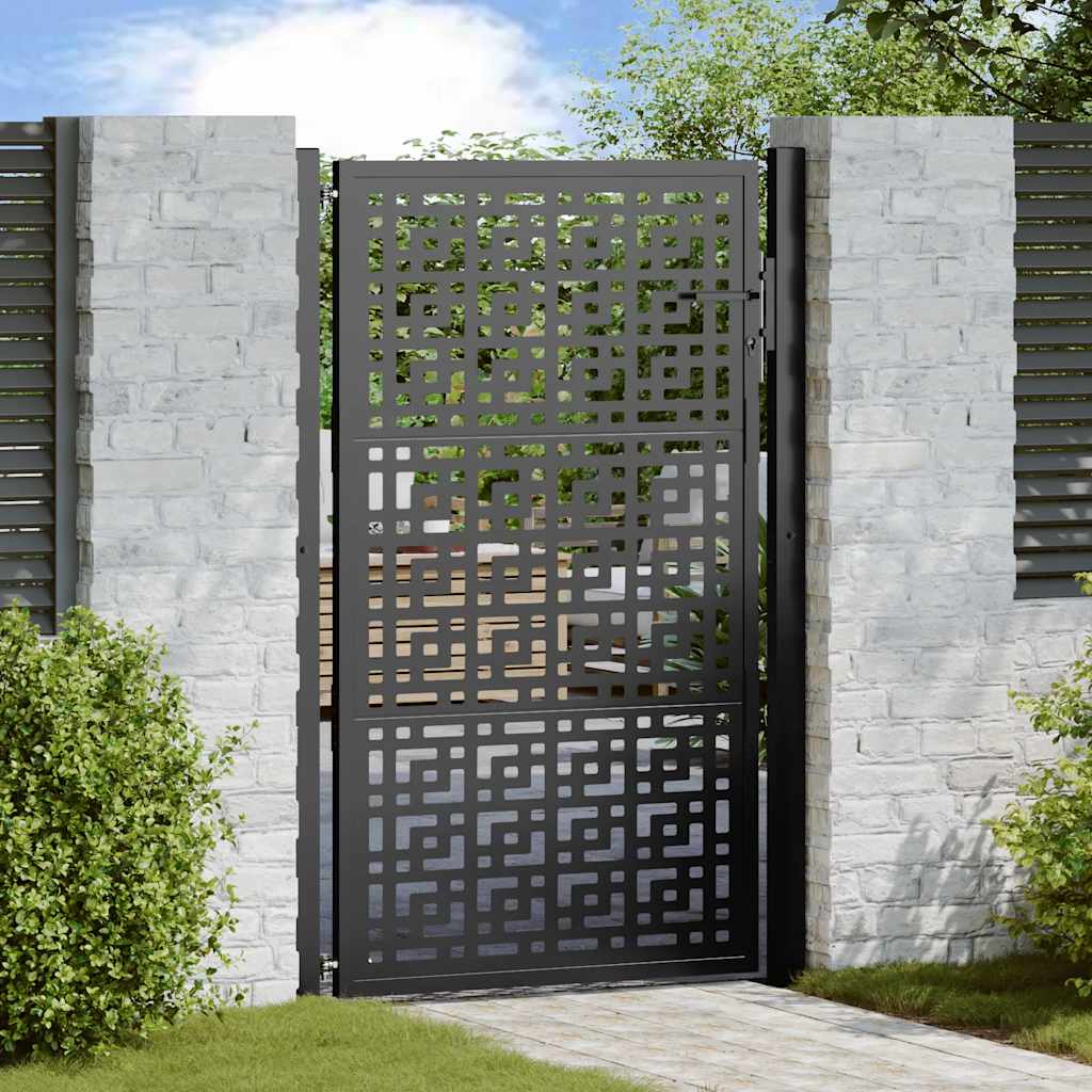 Puerta VidaXL con diseño de cruz 100x150 cm acero negro