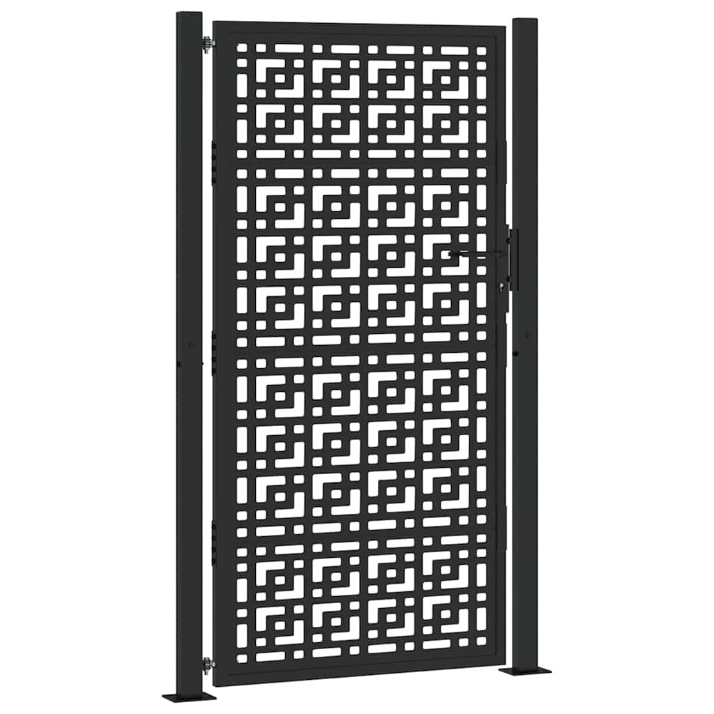 Cancello Vidaxxl con design a croce 100x175 cm acciaio nero