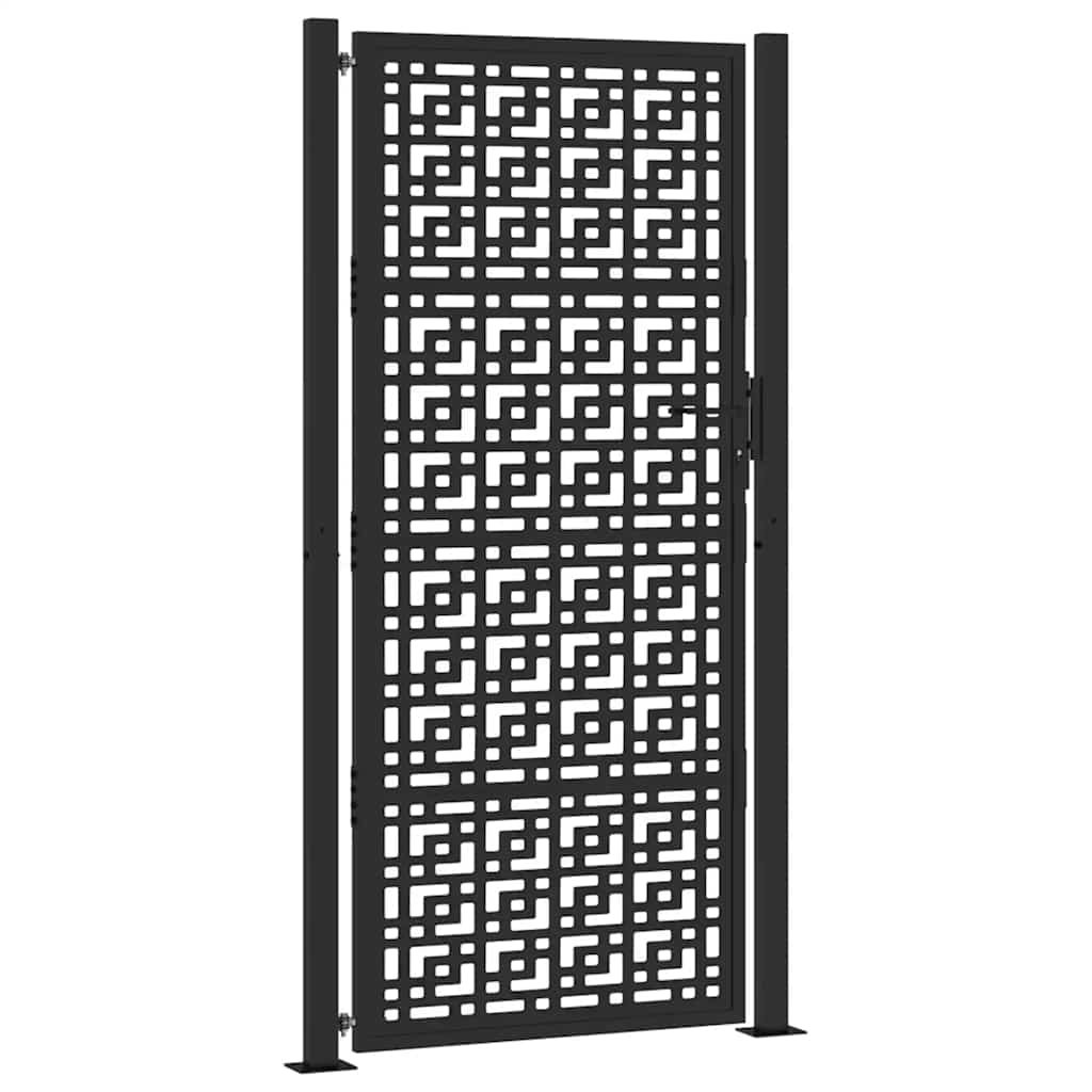 Cancello Vidaxxl con design a croce 100x200 cm in acciaio nero