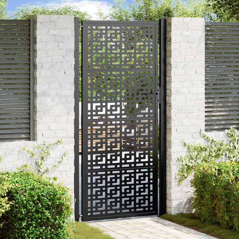 Cancello Vidaxxl con design a croce 100x200 cm in acciaio nero