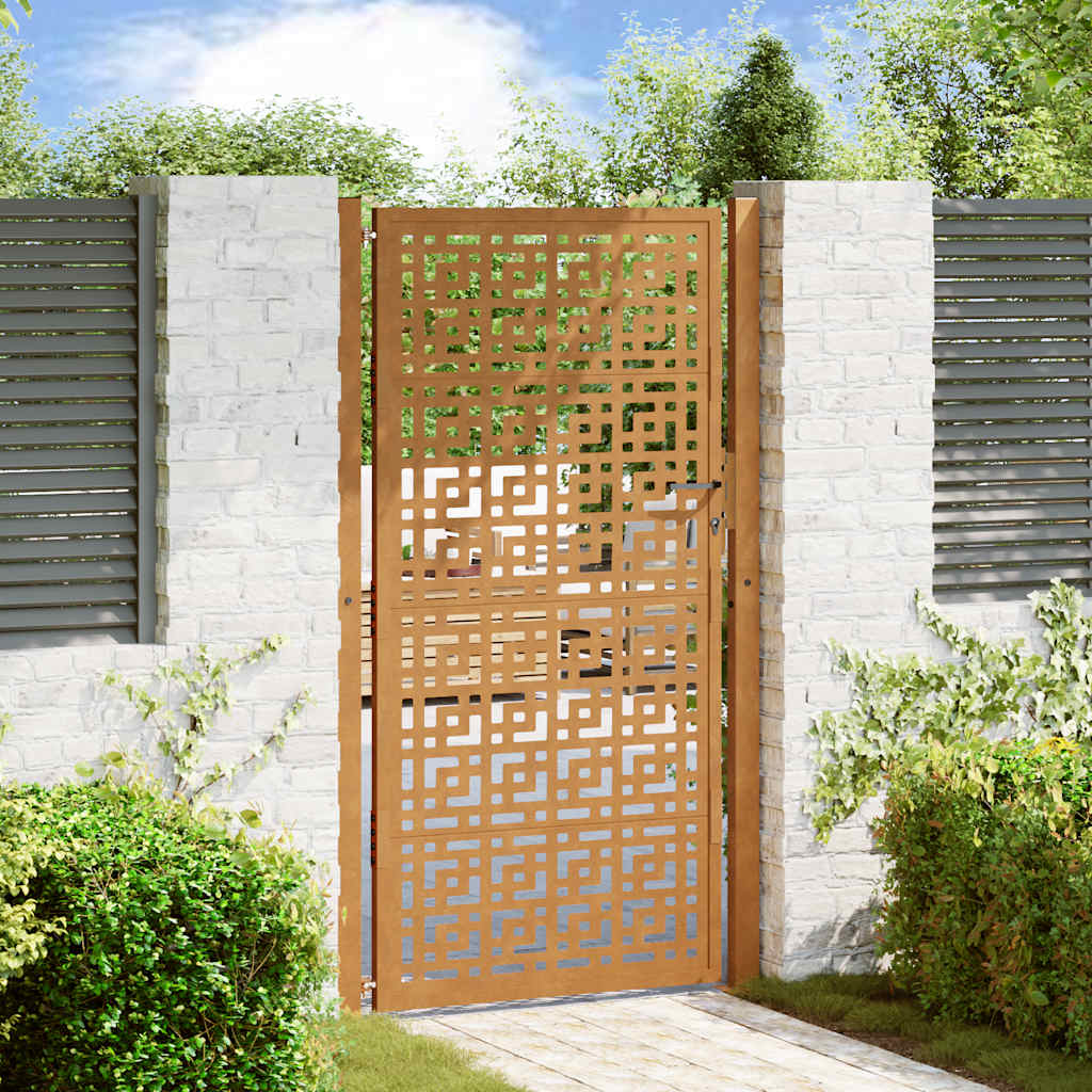 Cancello Vidaxxl con design a croce 100x175 cm in acciaio resistente alle intemperie