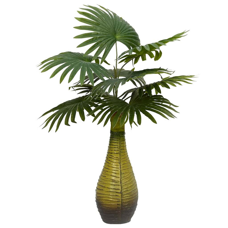 Pianta di palma artificiale Vidaxl 9 foglie 65 cm verde