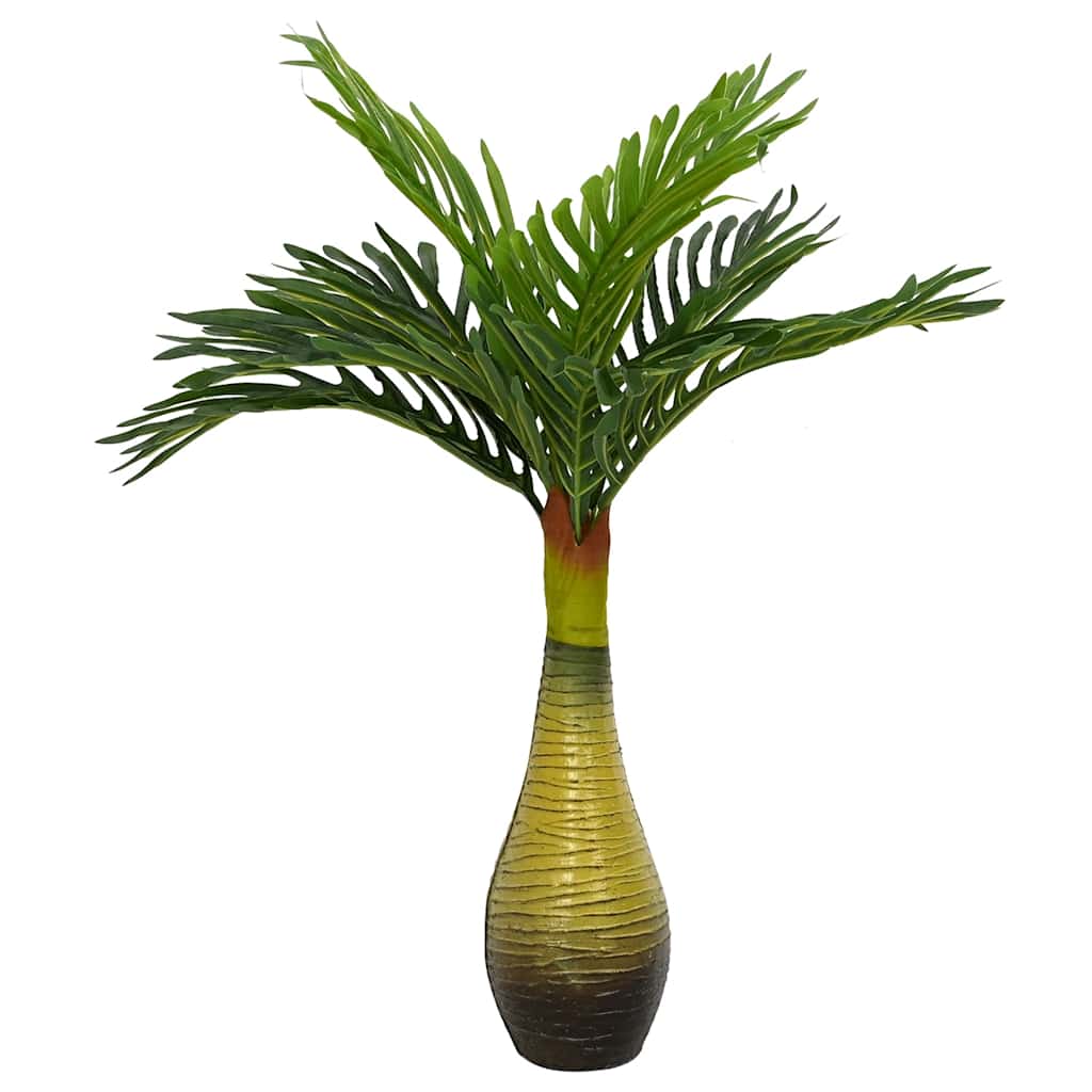 Vidaxl planta de palmera artificial 9 hojas 70 cm verde