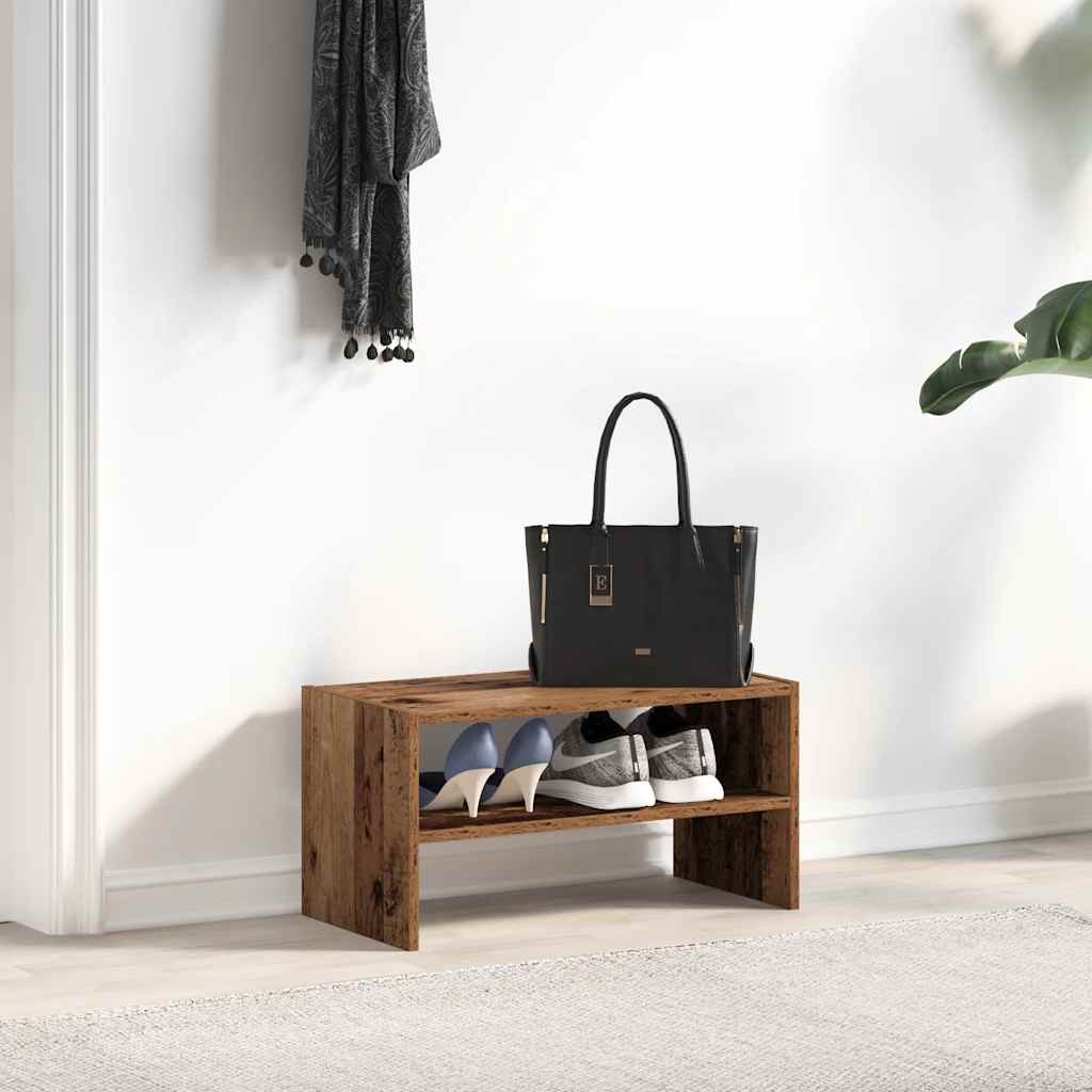 VIDAXL Schermo scarpe IMPLEGGIABILE 60x30x30.5 cm Old Woochered