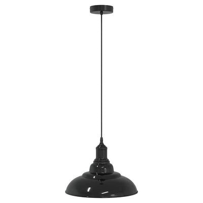 Vidaxx Lámpara colgante regulable en altura e27 ø31 cm metal negro brillo