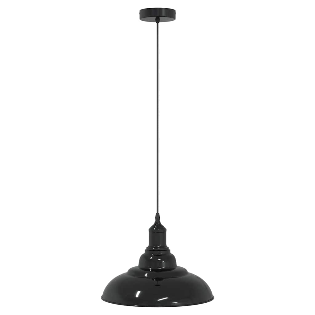 Vidaxx Lámpara colgante regulable en altura e27 ø31 cm metal negro brillo