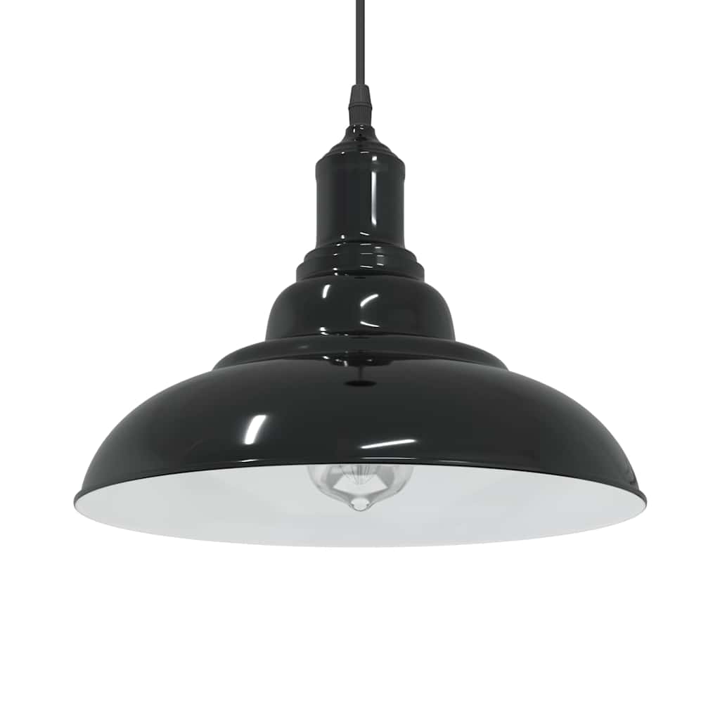 Vidaxx Lámpara colgante regulable en altura e27 ø31 cm metal negro brillo