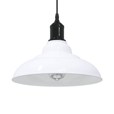 Vidaxx Lámpara colgante regulable en altura e27 ø31 cm metal blanco brillo