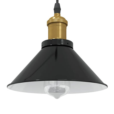 Vidaxx Lámpara colgante regulable en altura e27 ø22 cm metal negro brillo