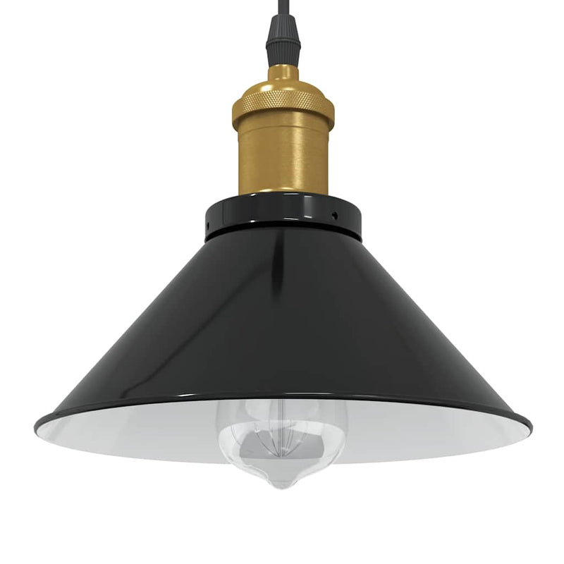 Vidaxl hanglamp in hoogte verstelbaar e27 ø22 cm metaal glanzend zwart
