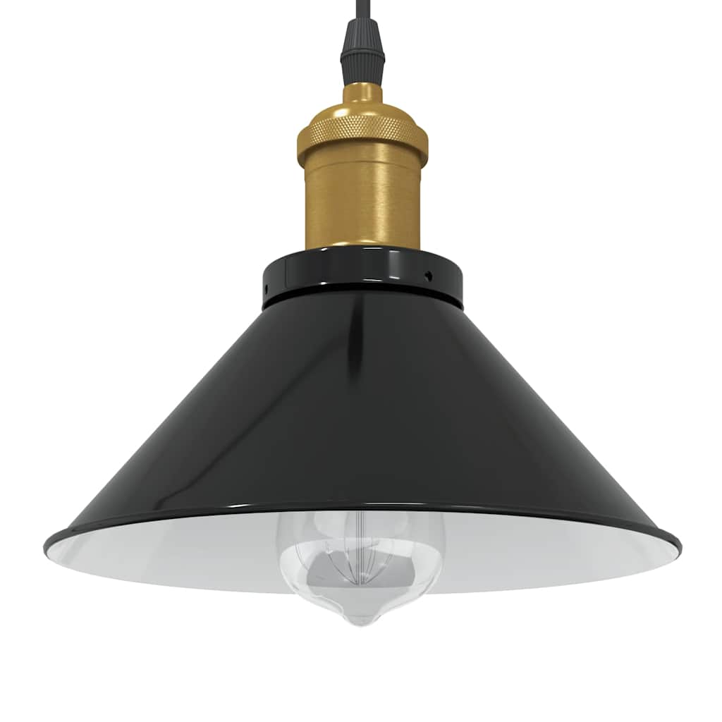 Vidaxx Lámpara colgante regulable en altura e27 ø22 cm metal negro brillo