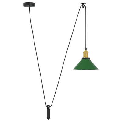 Vidaxx lámpara colgante regulable en altura e27 ø22 cm metal verde brillo