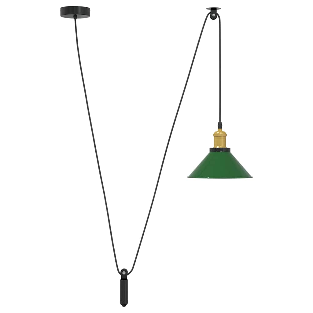 Vidaxx lámpara colgante regulable en altura e27 ø22 cm metal verde brillo