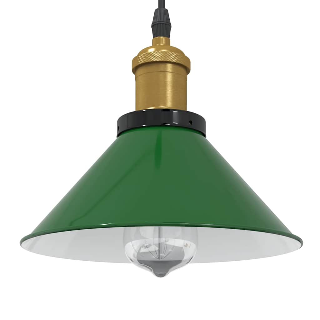 Vidaxx lámpara colgante regulable en altura e27 ø22 cm metal verde brillo