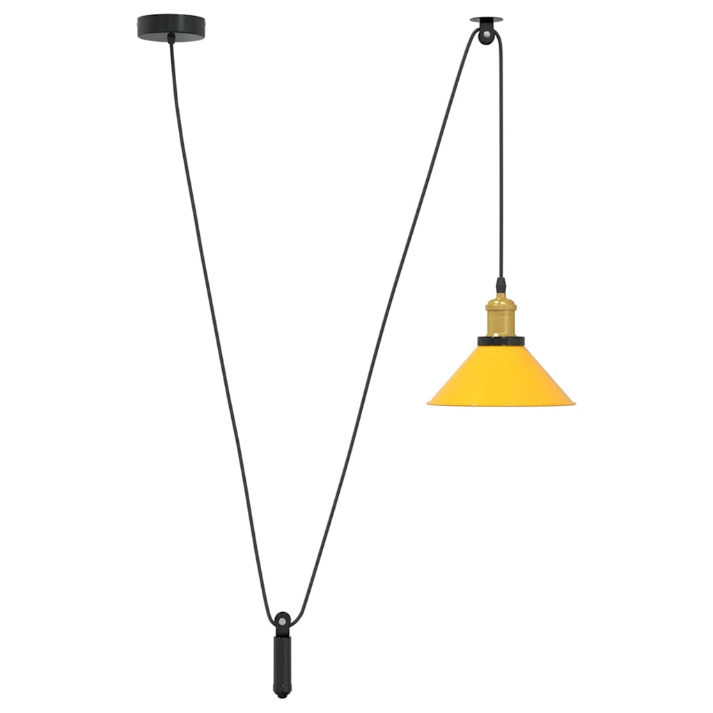 Vidaxx lampada a sospensione regolabile in altezza e27 ø22 cm in metallo giallo lucido