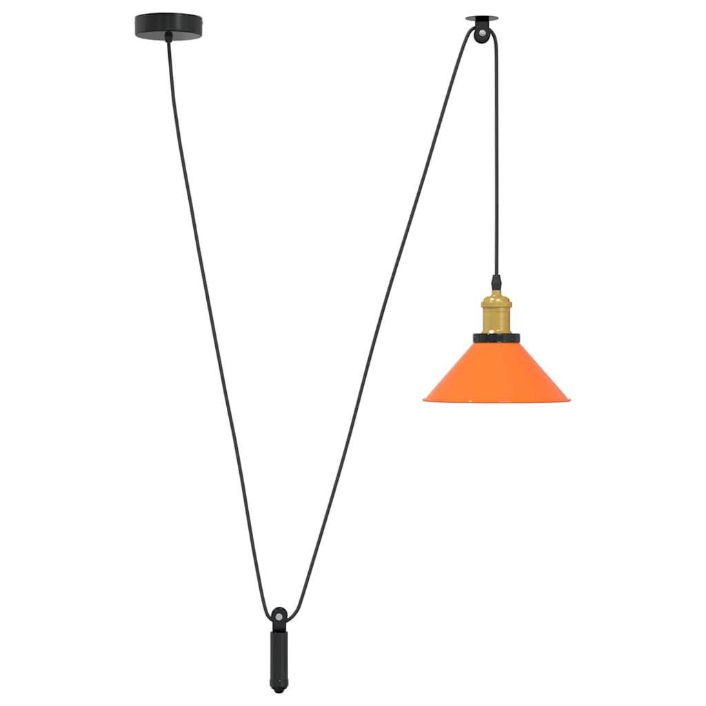 Vidaxx lámpara colgante regulable en altura e27 ø22cm metal naranja brillo