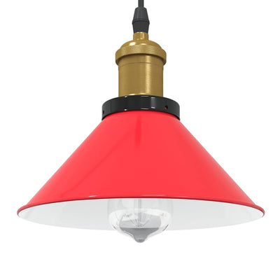 Vidaxx lámpara colgante regulable en altura e27 ø22 cm metal brillo rojo