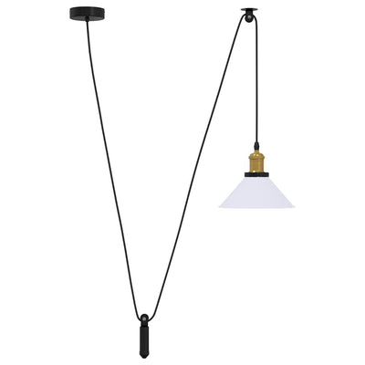 Vidaxx Lámpara colgante regulable en altura e27 ø22 cm metal blanco brillo