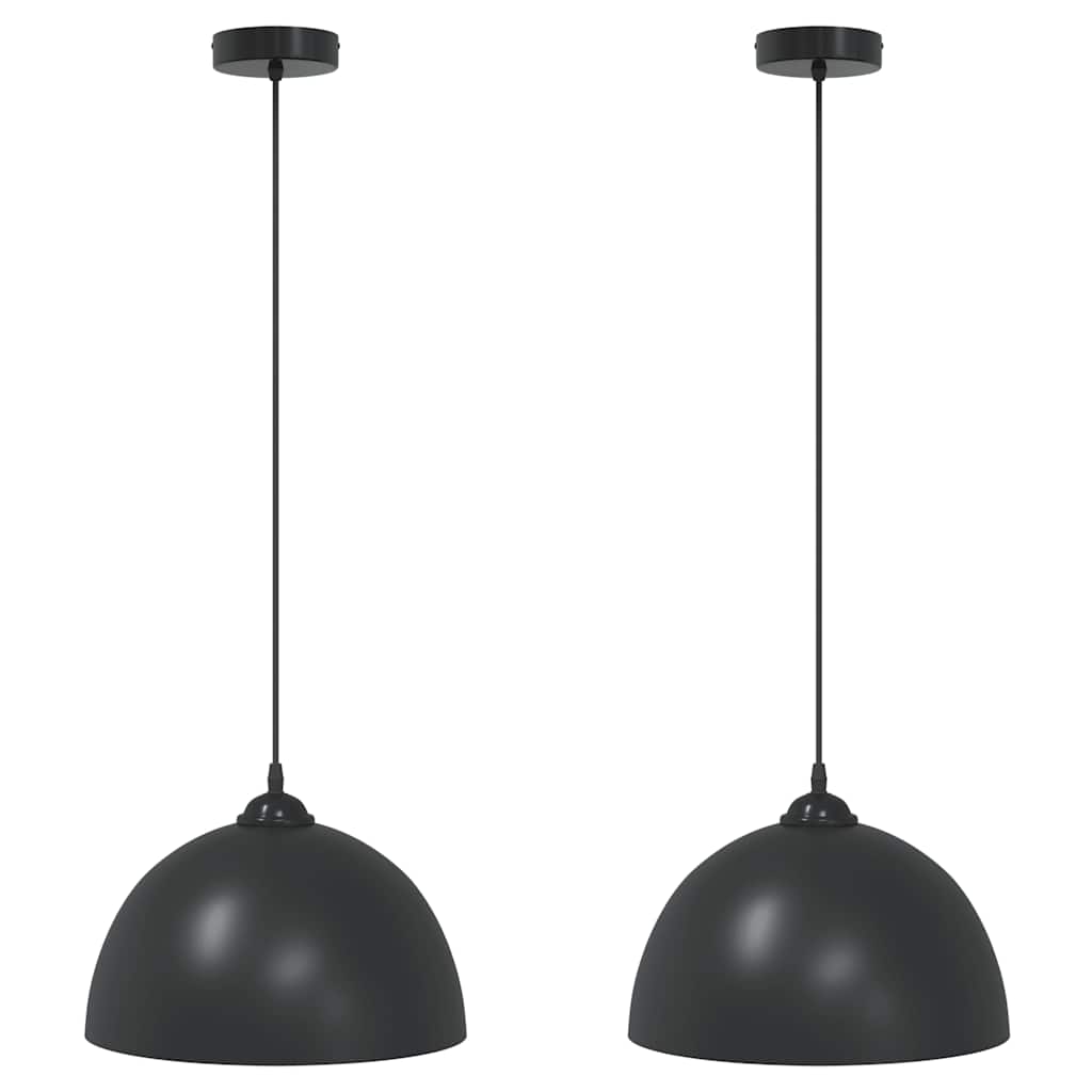 Vidaxl lampade a sospensione 2 pz regolabili in altezza e27 30 cm metallo nero