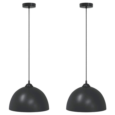 Vidaxl lampade a sospensione 2 pz regolabili in altezza e27 30 cm metallo nero