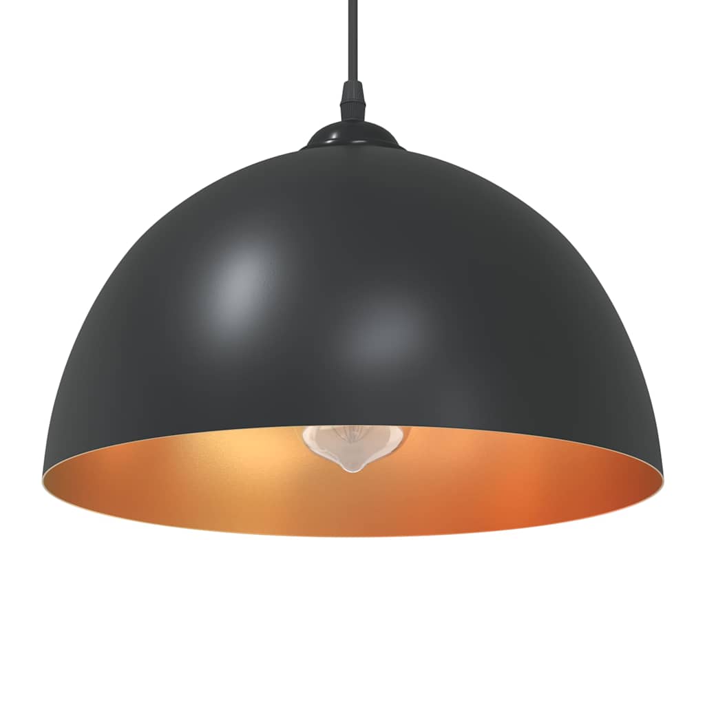 Vidaxl lámparas colgantes 2 uds regulable en altura e27 30 cm metal negro