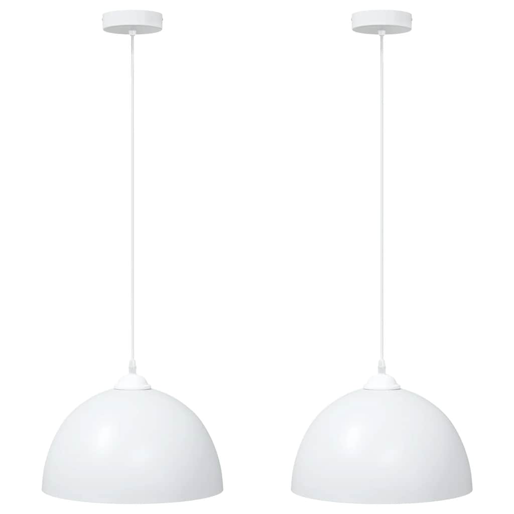 Lampade a sospensione Vidaxx 2 pz regolabili in altezza e27 30 cm metallo bianco