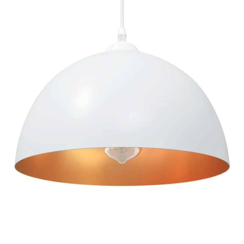 Lampade a sospensione Vidaxx 2 pz regolabili in altezza e27 30 cm metallo bianco