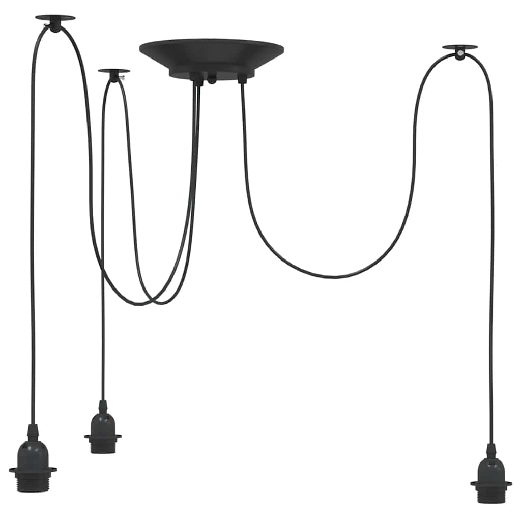 VidaXL lámpara colgante con 3 portalámparas E27 metal negro