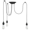 Lampada a sospensione VidaXL con 3 portalampade E27 in metallo nero