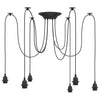 Lampada a sospensione VidaXL con 6 portalampade E27 in metallo nero