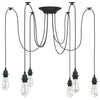 Lampada a sospensione VidaXL con 6 portalampade E27 in metallo nero