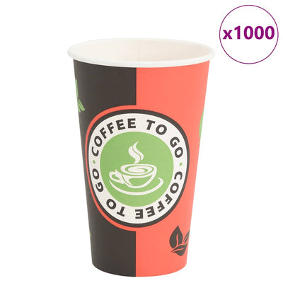 Vidaxl Paper Tazze da caffè 1000 St 16oz 400 ml di rosso e nero