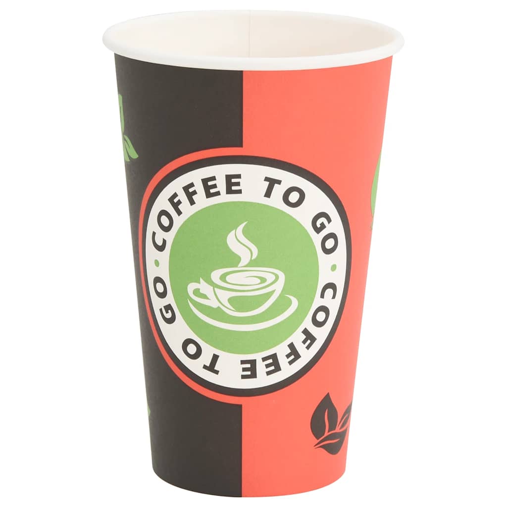Vidaxl Paper Tazze da caffè 1000 St 16oz 400 ml di rosso e nero