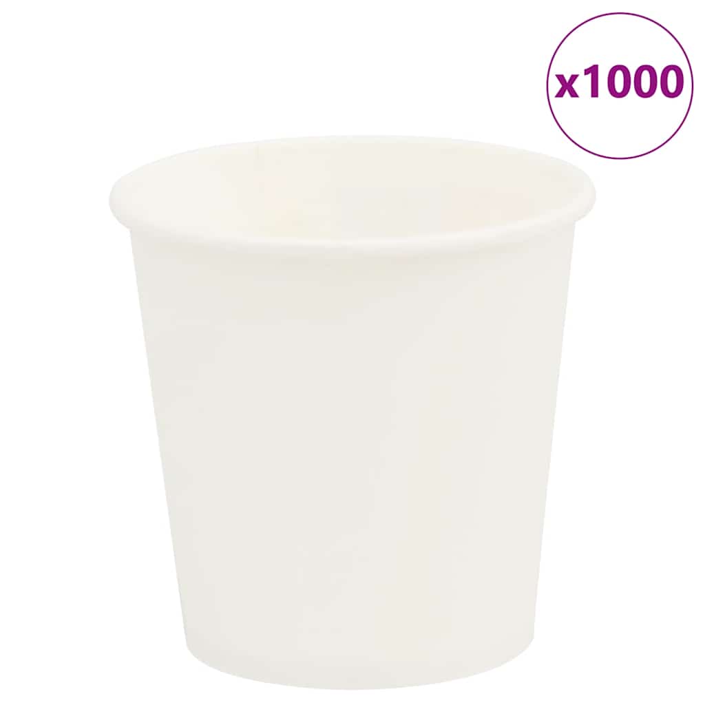 Vidaxl Paper Coffee Cazs 1000 ST 4oz 100 ml de blanco