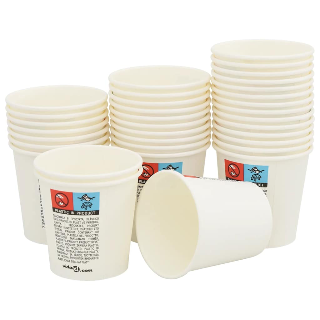 Vidaxl Paper Coffee Cazs 1000 ST 4oz 100 ml de blanco